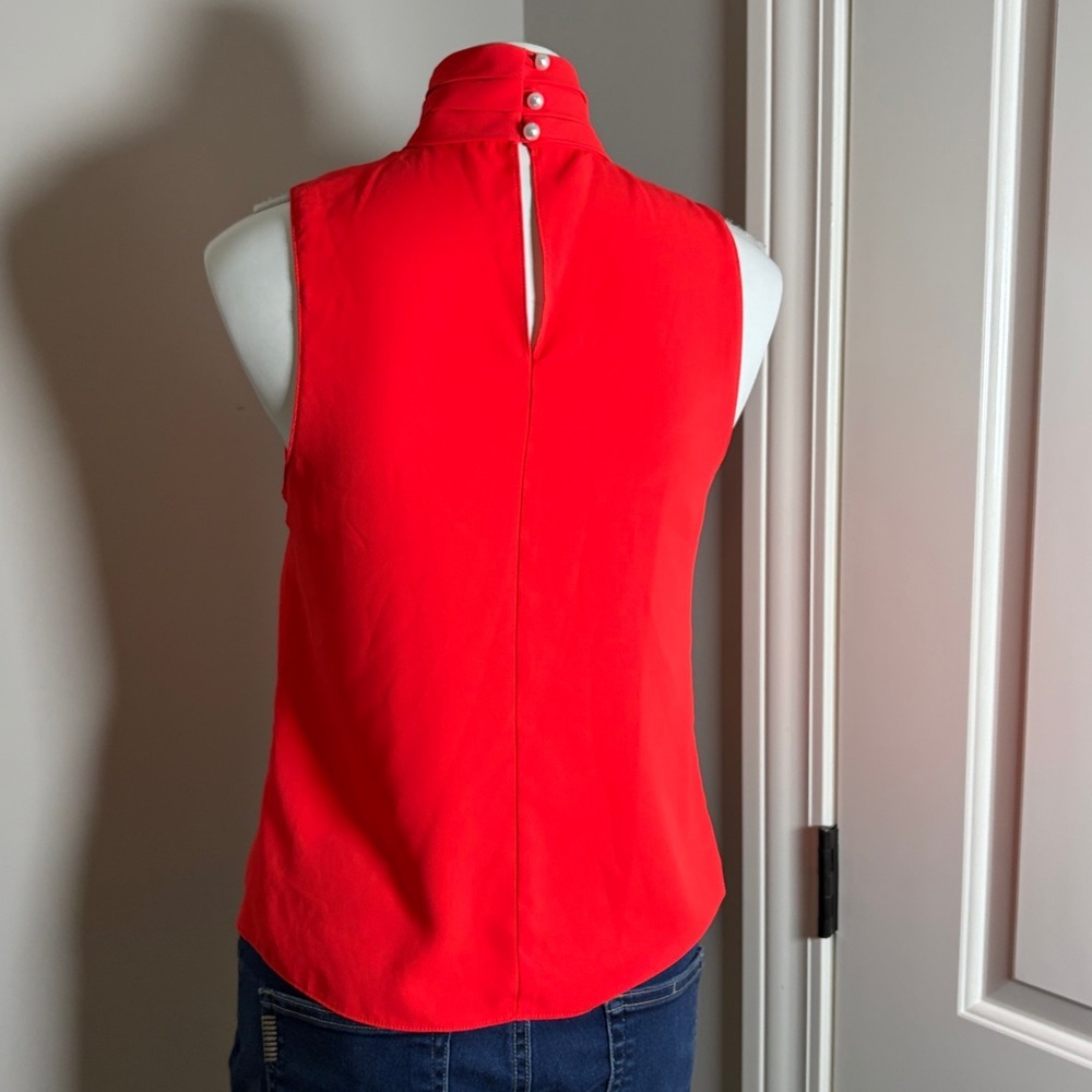 Amanda Uprichard Sleeveless Top Pearl Back Shirt Mcintosh Red Sz S
